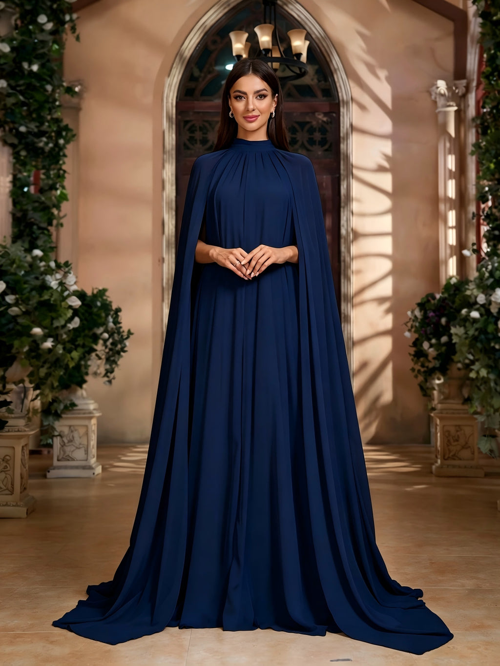 Elegant And Exquisite Evening Dress, Full Skirt Women'S Long Dress, Party Dress, New Women'S Dress, Hosting Performance Dress, Bridesmaid Dress, Casual Dress, Prom Dress, Summer Dress, Graduation Dress, Women'S Sexy Performance Dress - Navy Color