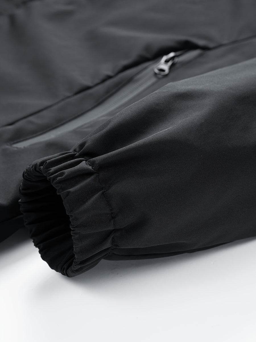 Men's New Jacket Coat Spring Autumn Casual Jacket Sports Outdoor Zipper Pocket, Hooded Design - Black