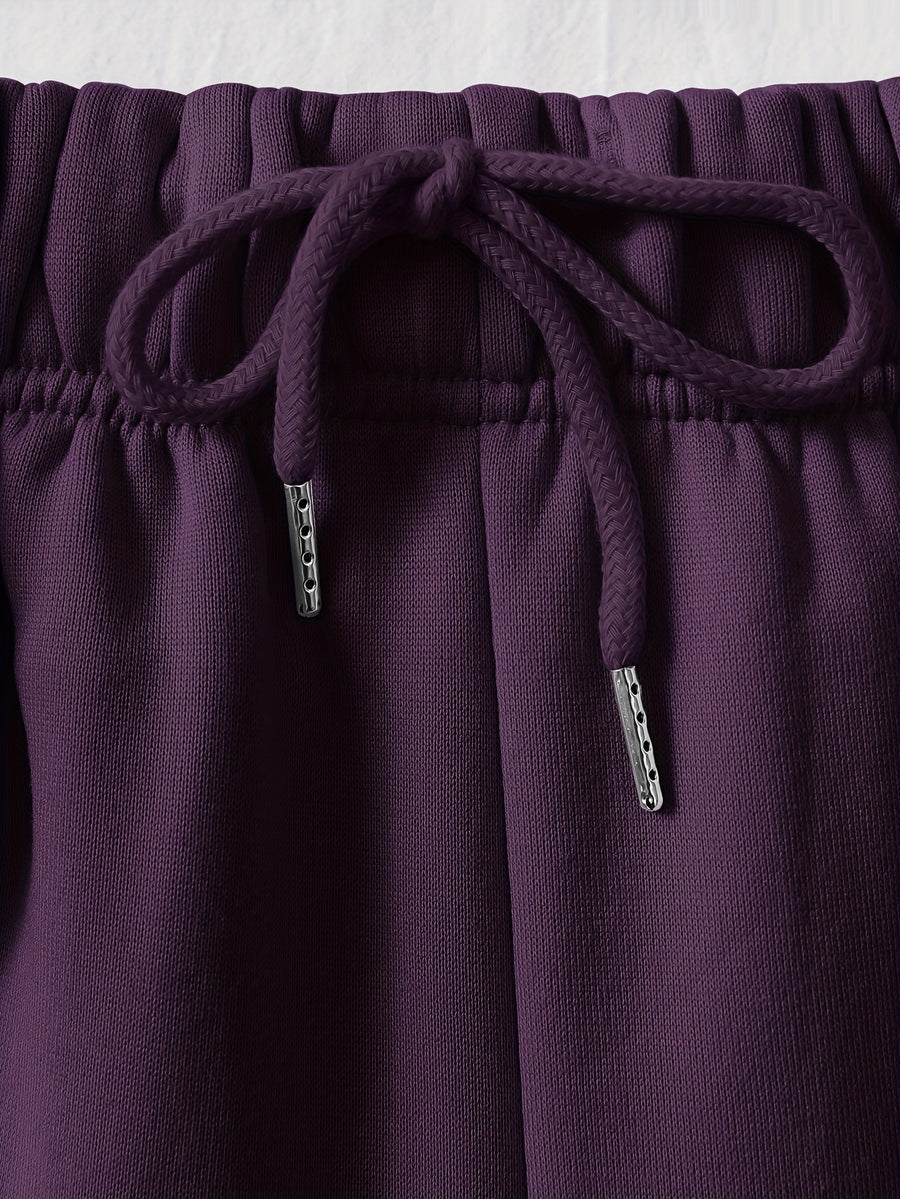 Ladies' Casual Hoodie Set, Spring and Summer S 2pcs Set, Hooded Pullover Sweatshirt, Women's Jacket, Korean Version, Fashionable Pants, Breathable Fabric, Comfortable Touch - Deep Purple