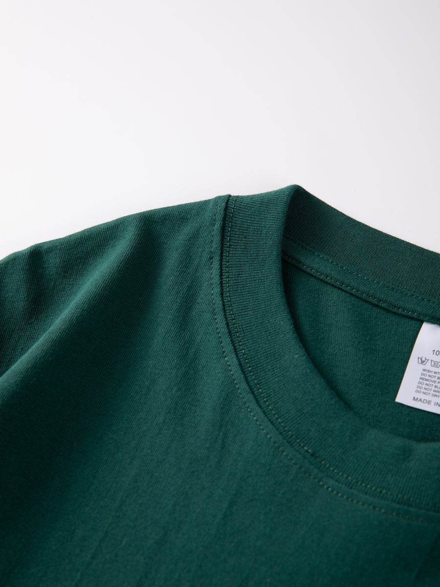 Heavyweight Men's 100% Pure Cotton Crew Neck Printed T-Shirt, a Stylish and Versatile High-Quality Top, an Essential for Daily Wear, Street Jogging, and Other Casual Outfits - Green