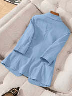 2026 New Premium Solid Color Single-Button Suit Jacket, Elegant 3/4 Sleeve, Comfortable And Breathable Casual Outerwear, Elegant Style Suitable for Daily Spring Summer Autumn, All-Match Temperament Suit - Sky Blue