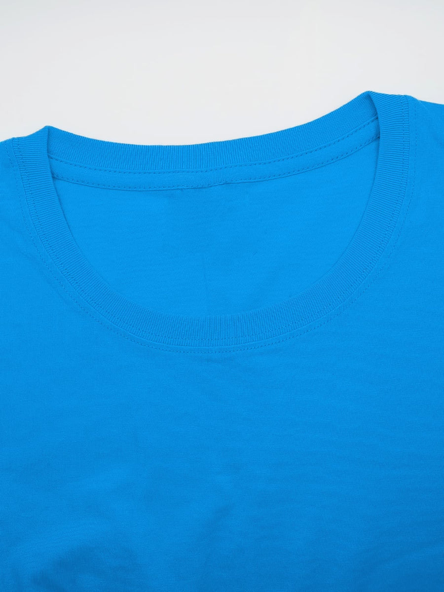 7pcs Men's Pure Crew Neck Short Sleeve T-Shirts, Unisex Basic Short Sleeve Tops, Matching Couple's Style, Comfortable, Soft, Breathable, and Sweat-Wicking, Suitable for Layering or Wearing Alone, Ideal for Sports, Outdoor, Casual, and Commuting - Mixed Color 2