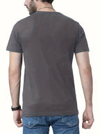 Summer Men's Fashion Print Short Sleeve T-Shirt - Slate Grey