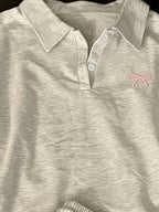 Women'S Easy Spring Summer Casual Set, Embroidered Pattern - Light Grey
