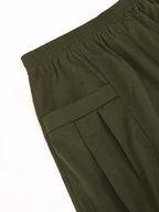 Plus Size - Women'S Plus Size Spring And Autumn New Harem Pants, Slim-Fit Elastic Waist Casual Trousers - Olive Green