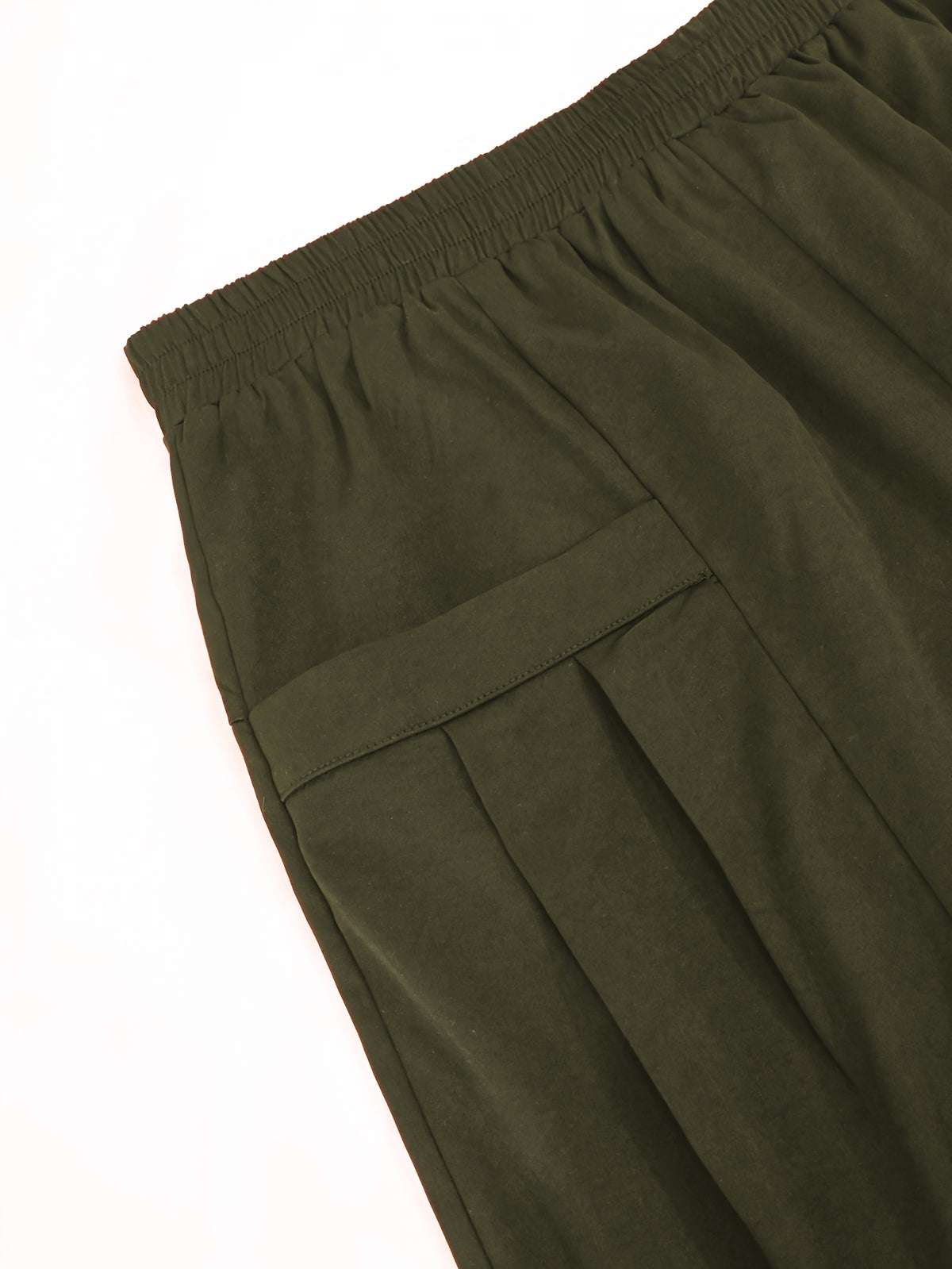 Plus Size - Women'S Plus Size Spring And Autumn New Harem Pants, Slim-Fit Elastic Waist Casual Trousers - Olive Green