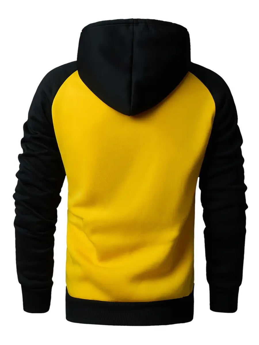 Men's Casual Letter Print Hooded Sweatshirt Is Very Suitable for Autumn/winter Outdoor Activities California Los Angeles Established in 98 California Los Angeles Established in 98 Warm - Yellow