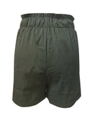 Cool-Feeling Rolled-Edge Metal Pendant Cargo-Style Women'S Shorts - Olive Green