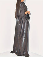 Middle Eastern Elegant Shimmer One Size Robe 8336-8 - Dark Gray