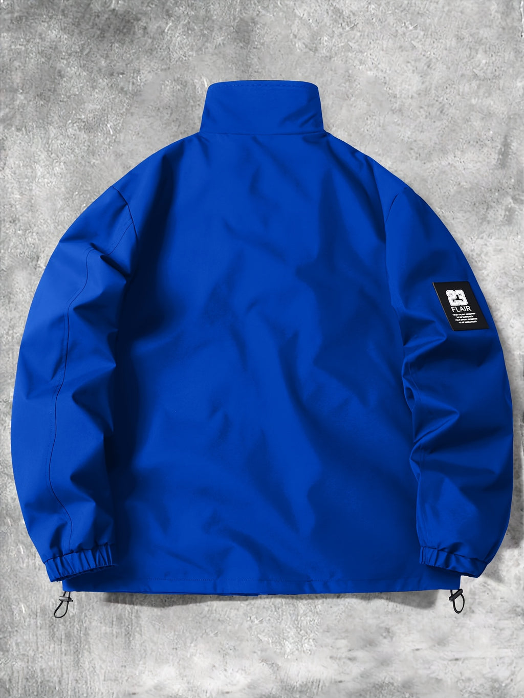 Men's Stand Collar Jacket with Letter Print, Fashionable and Versatile, Large Pocket Design, Suitable for Outdoor Activities, School, Daily Commute, All-Season Wear. XMJK093 - Royal Blue