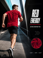7pcs Men's Short-sleeved T-shirts, Basic Solid-colored Tops, Lightweight, Breathable, and Comfortable Round-neck T-shirts, Suitable for Daily Casual Wear, Work, and as Gifts - Red 7 Pack
