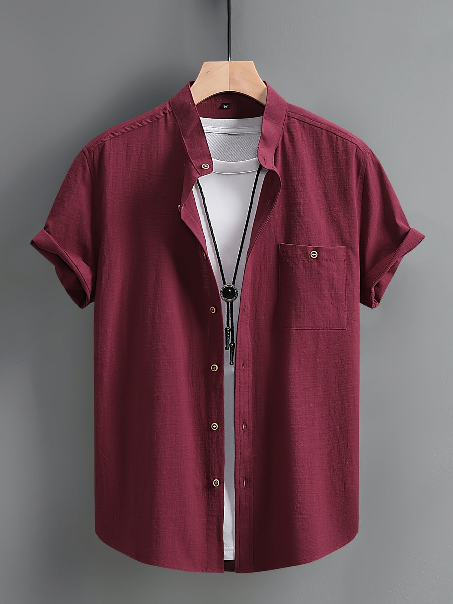 Men's Casual Shirt - Burgundy