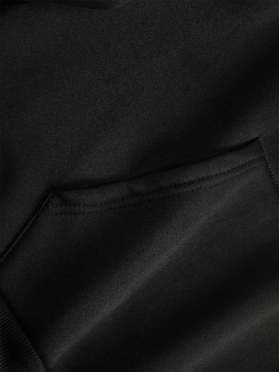 Men's New Trendy Spring/Autumn Hoodie, Casual Daily Comfortable Versatile Drawstring Hooded Sweatshirt, Creative Design, Printed, Front Kangaroo Pocket, Men's Top - Black