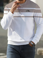 Men's Crew Neck Sweatshirt, Trendy Brand, Long Sleeve, Fall/Winter 2026 Winter Clothes for Men - Mixed colors