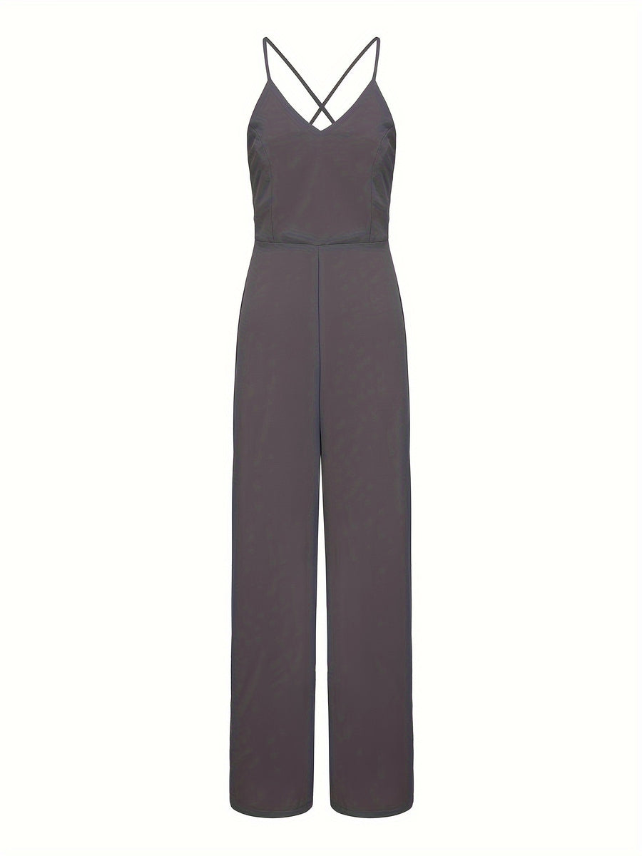 (Same Style on ) Women'S Suspender Jumpsuit Summer Fashion Sexy Backless Dress Women'S Outing Party Vacation Elegant Slim Fit Jumpsuit Long Pants Women'S Clothing - Dark Gray