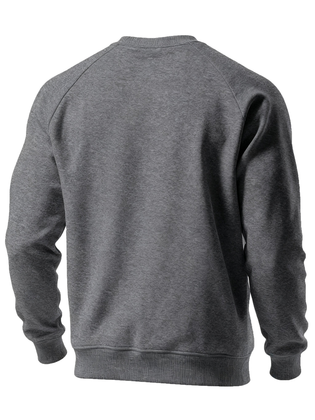 Men's New Autumn/Winter Casual Fitness Sports Thickened Crew Neck Raglan Sleeve Basic Long Sleeve Fashion Sweatshirt, 250g Brushed Fabric - Dark Gray