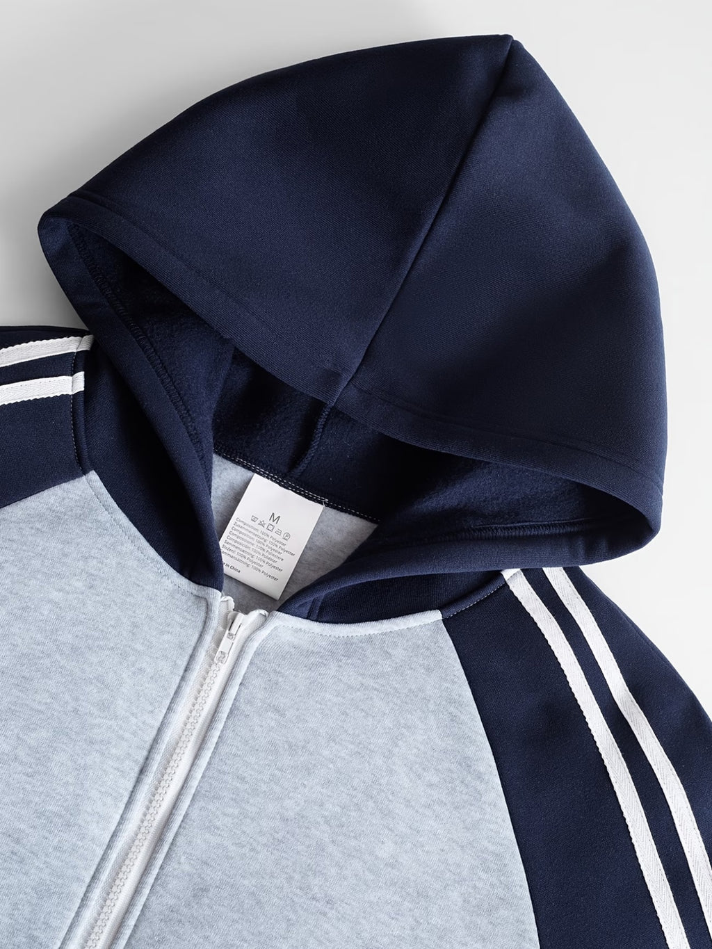 Superman Character And S-Logo Double Pattern Men'S Autumn Color-Block Patchwork Hooded Cardigan Sweatshirt, Breathable Polyester Fiber Skin-Friendly Wear-Resistant, Striped Color-Block Sleeves with Elastic Ribbed Cuffs - Light Twist Gray
