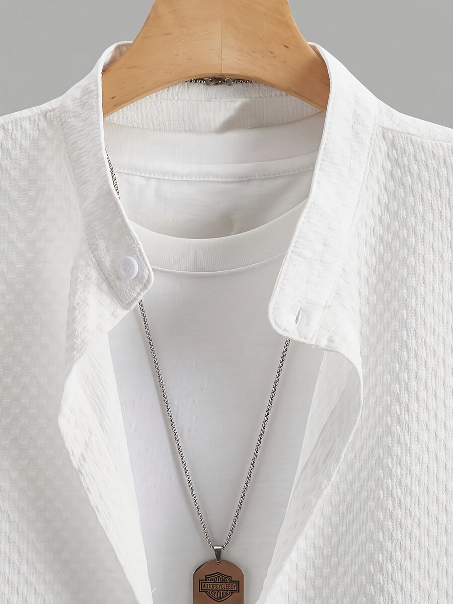 Men'S Short Sleeve Round Neck Sweatshirt, Summer Men'S Short Sleeve Round Neck Sweatshirt, Men'S Casual Solid Color Short Sleeve Shirt - White