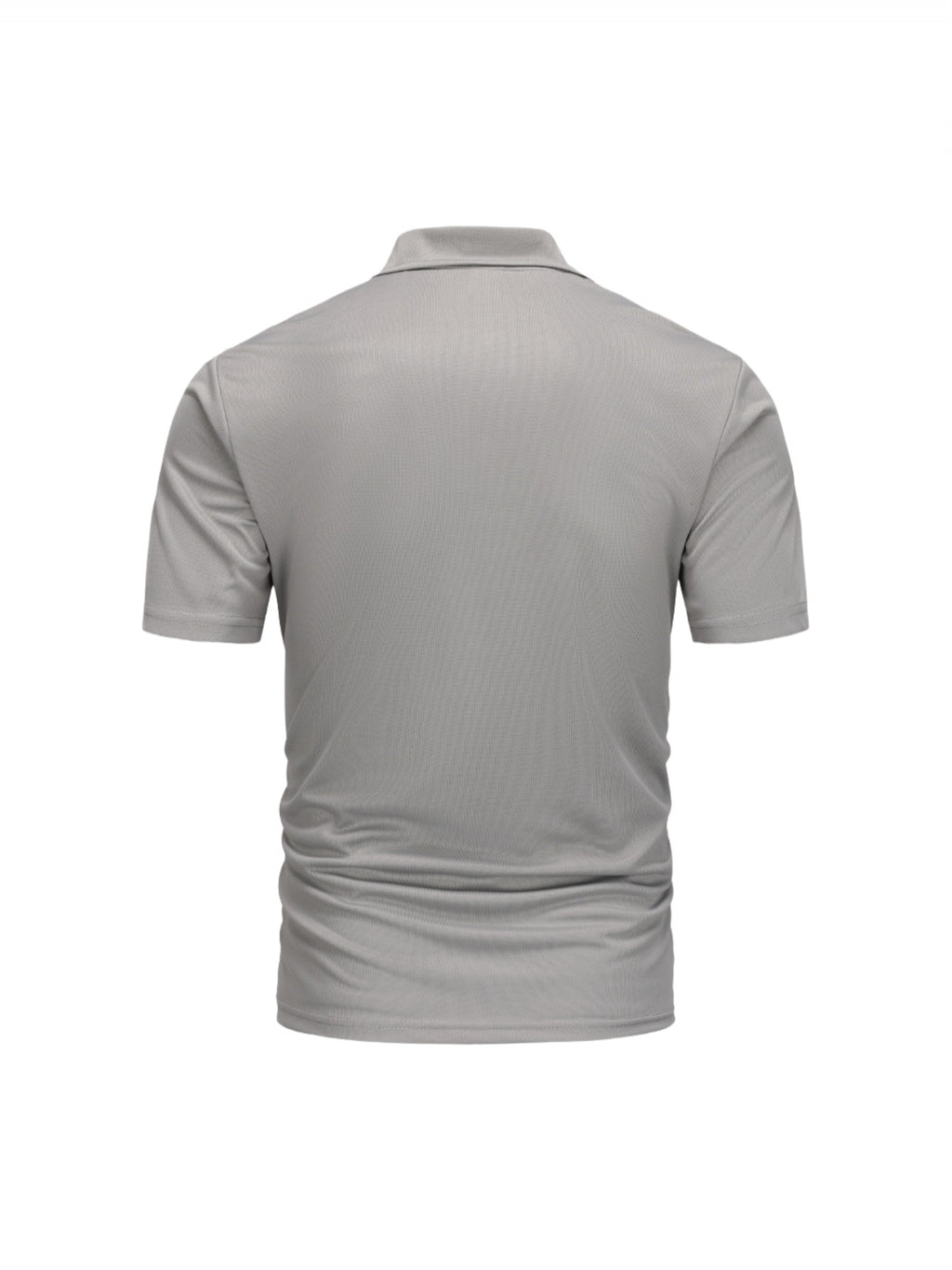 Two-pc Men's Zippered Polo Shirt, New Men's Business Travel Lapel Polo Short Sleeve, Particularly Stylish Short Sleeve Top - Black+Light Grey