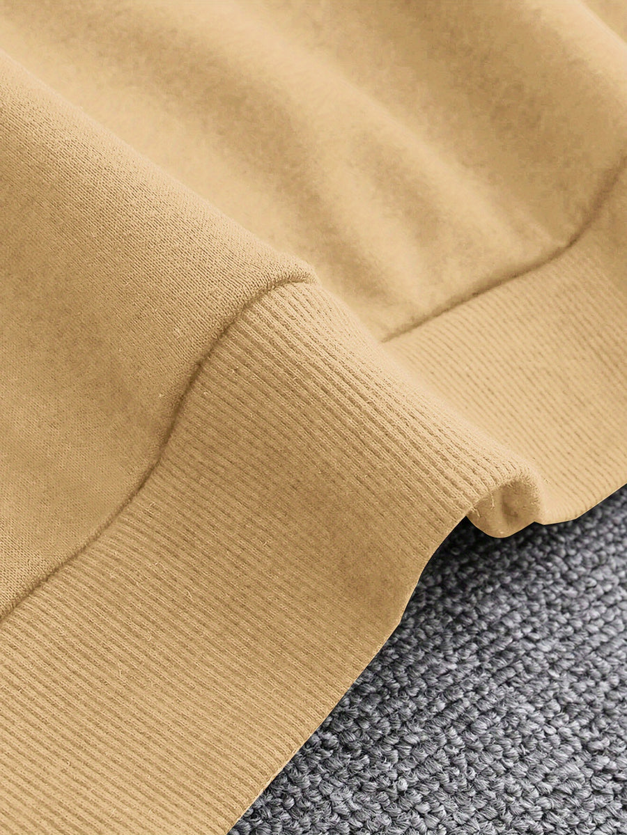 Western Adult Brooklyn 1957 Retro Star Logo Sweatshirt, American Street Oversized Style Heavyweight Texture Men'S Essential, Suitable for Shopping, Gatherings, Outdoor Activities, Daily Commuting, Machine Washable, Autumn Essentials - Khaki