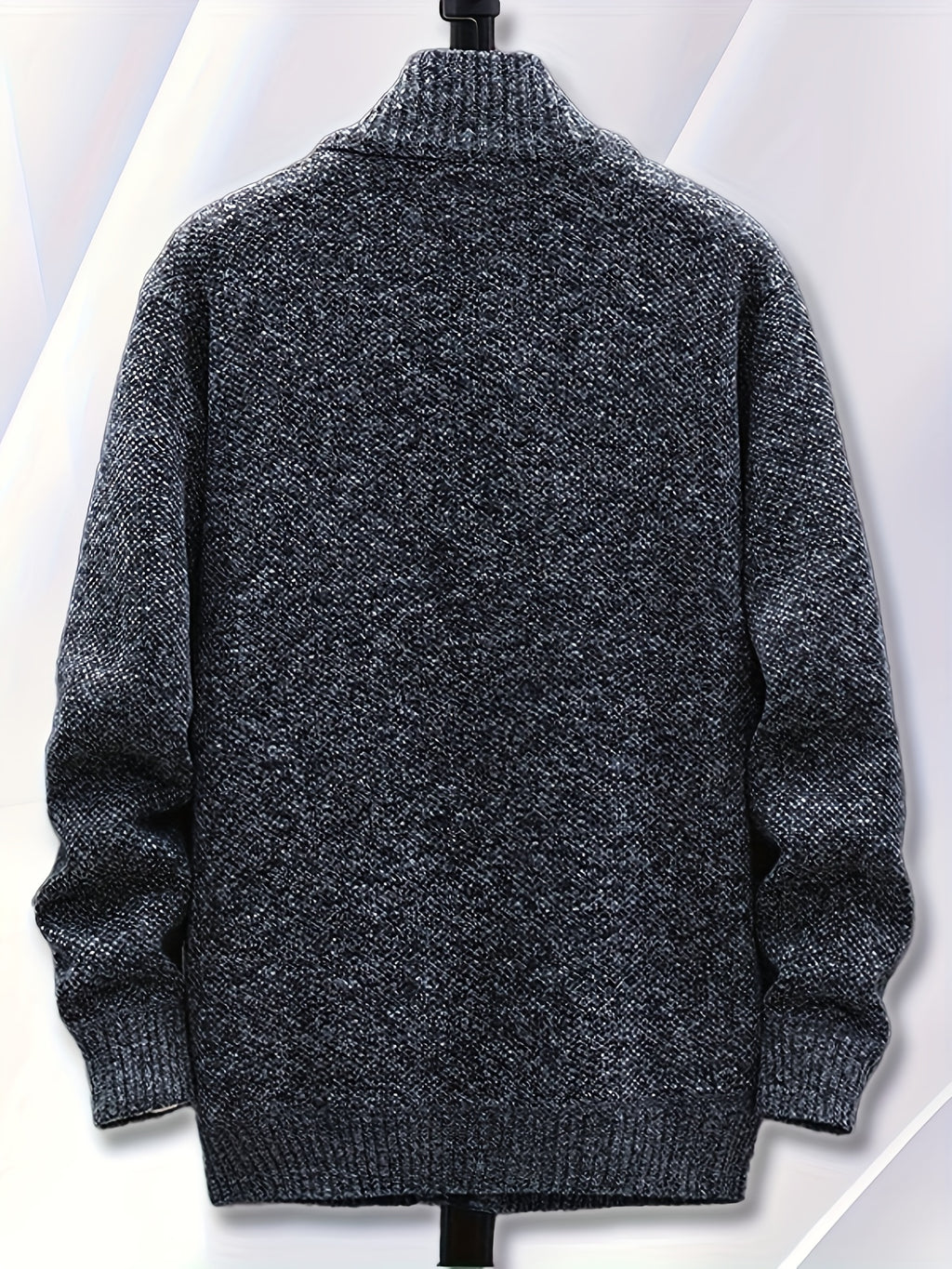 1pc Single Piece Men'S Autumn And Winter Stand Up Collar Knitted Sweater Jacket, Autumn And Winter Knitted Sweater Zipper Cardigan, Casual Thick Warm Sweater Jacket (Solely Includes 1 Jacket) - Dark Gray