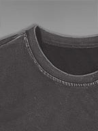 Cat Print Loose Round Neck Fashion Women's Wash Short Sleeve, Women's Clothing - Grey