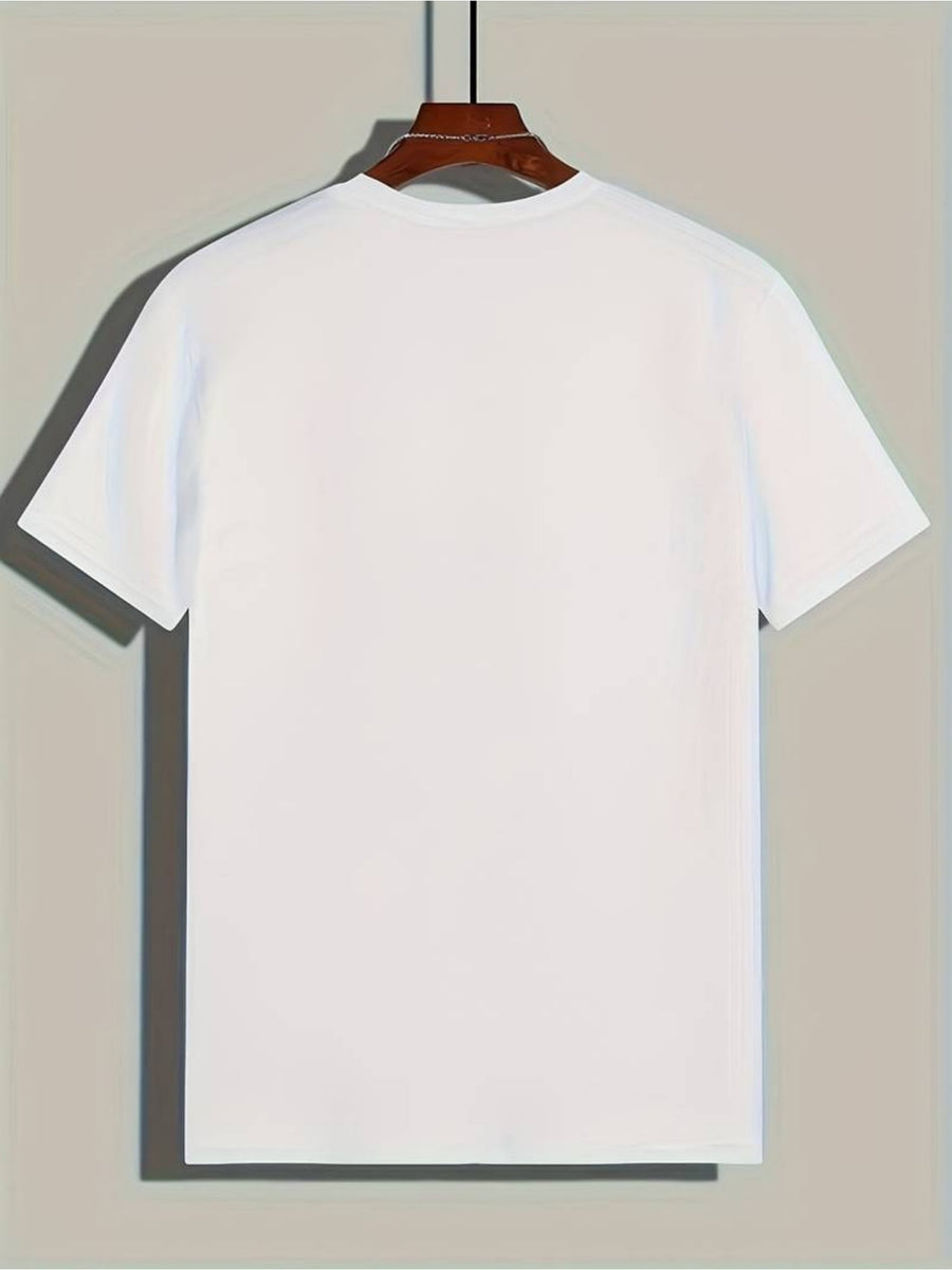 Men's 2pcs Summer Short-Sleeve T-Shirts, Breathable Summer Sport Tops, Fashion Style - White+White