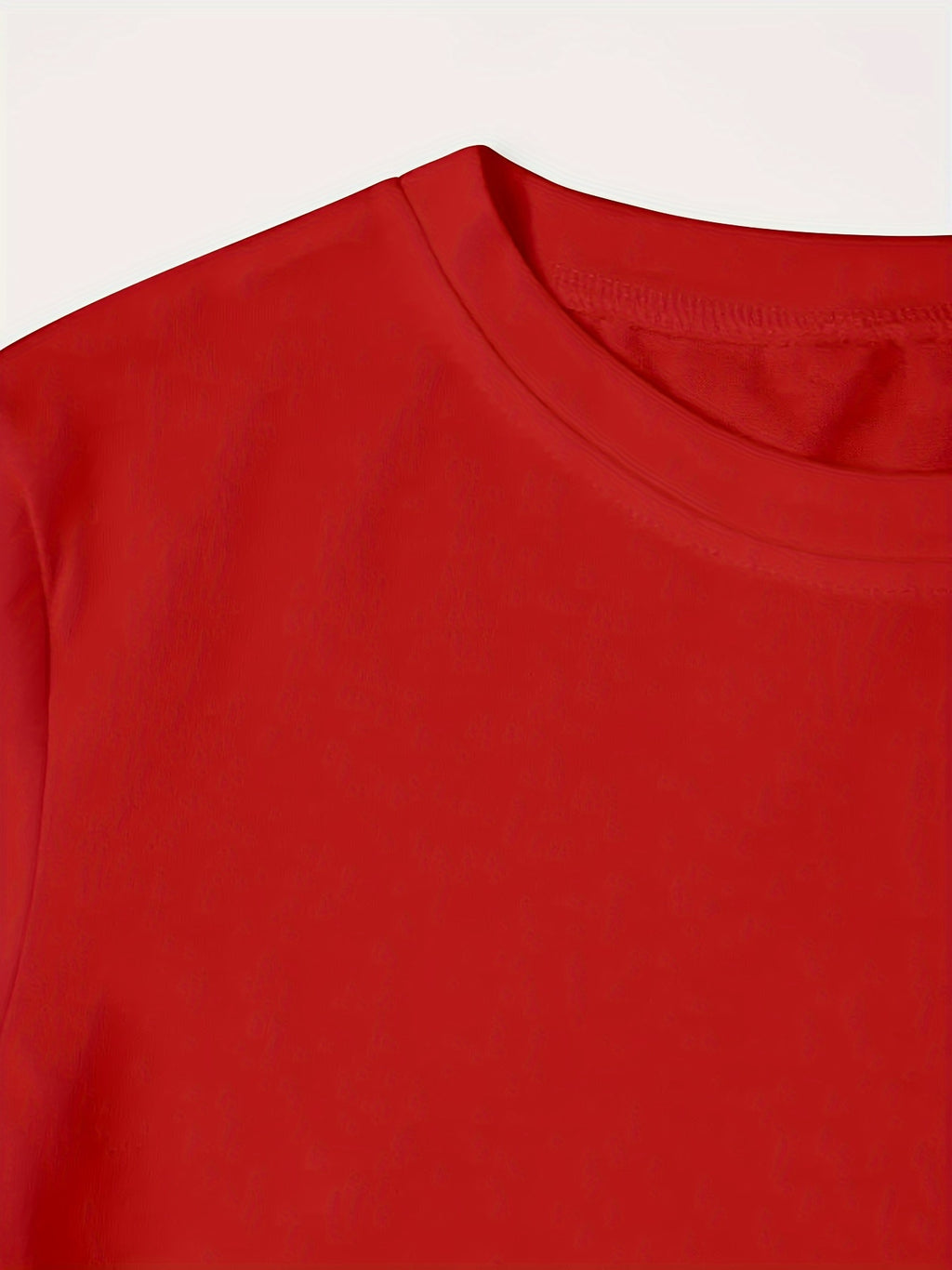 Calvin, Spring and Summer Graphic Print T-shirt, Short Sleeve Crew Neck Casual Top for Summer & Spring, Women's Clothing - Red