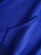 Men's New Trendy Spring/Autumn Hoodie, Casual Daily Comfortable Versatile Drawstring Hooded Sweatshirt, Creative Design, Printed, Front Kangaroo Pocket, Men's Top - Blue