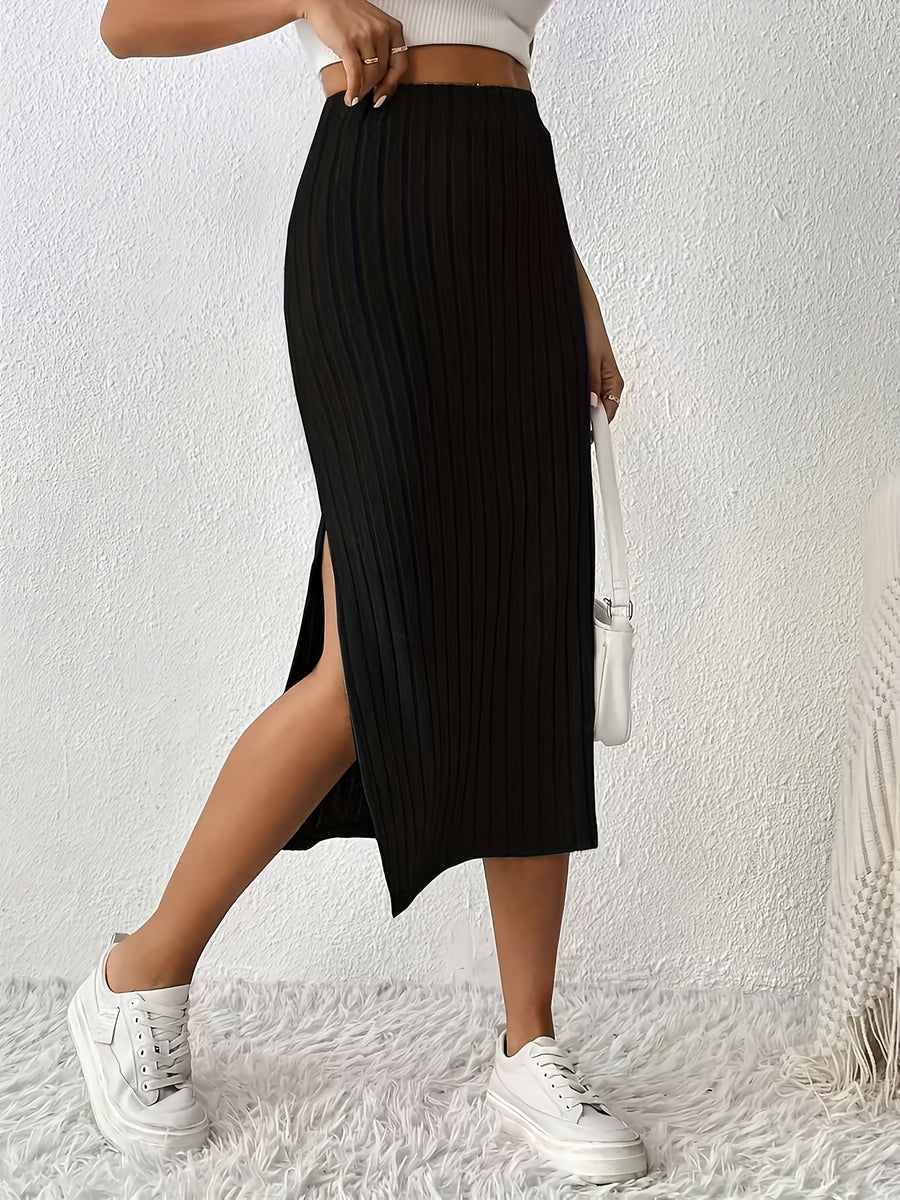 Women's Slit Skirt - Black