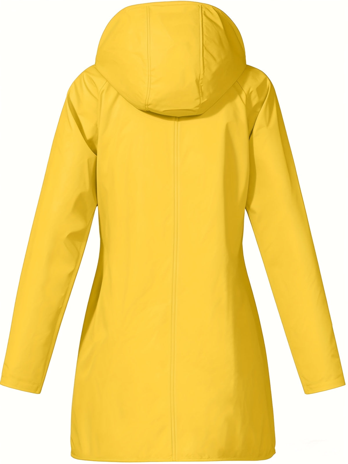 Women's jacket hooded lightweight outdoor long hooded windbreaker - Yellow