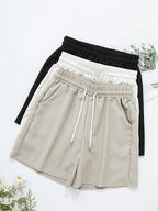 Three-Pack Women's New Summer Casual Wide-Leg Shorts with Pockets - Mixed colors