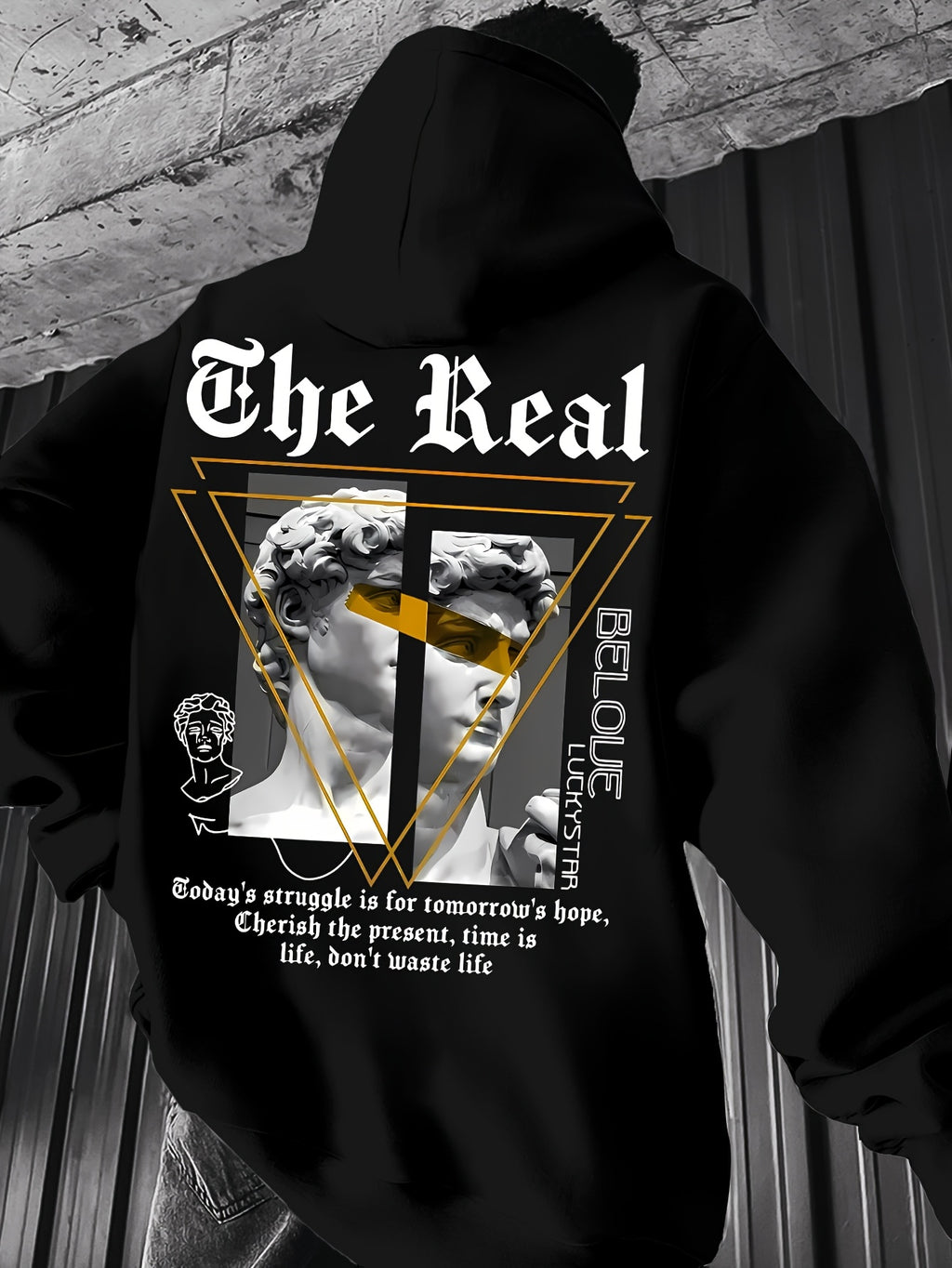 Men's Hooded Sweatshirt with  Color-Block Patchwork Design, Print, and White Drawstring. Fashionable Pullover Long-Sleeve Sweatshirt for Daily Shopping, Lounging, and Outings - Mixed Color 3