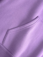 Men's New Trendy Spring/Autumn Hoodie, Casual Daily Comfortable Versatile Drawstring Hooded Sweatshirt, Creative Design, Printed, Front Kangaroo Pocket, Men's Top - Light Violet