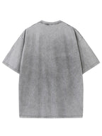 Licensed by WB Warner, Men's  Old Cotton 100% Cotton Washed Crew Neck T-Shirt,  Mask Contour Minimalist  Graphic Design, Loose Version, Men's Casual Cotton Versatile Loose Summer Short Sleeve T-Shirt - Grey