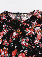 Elegant Long Floral Print Dress with Waist Cincher - Perfect for Parties, Spring/Fall, Adult, Floral Print Dress | Floral Pattern Dress | Cinched Waist Design - Mixed colors
