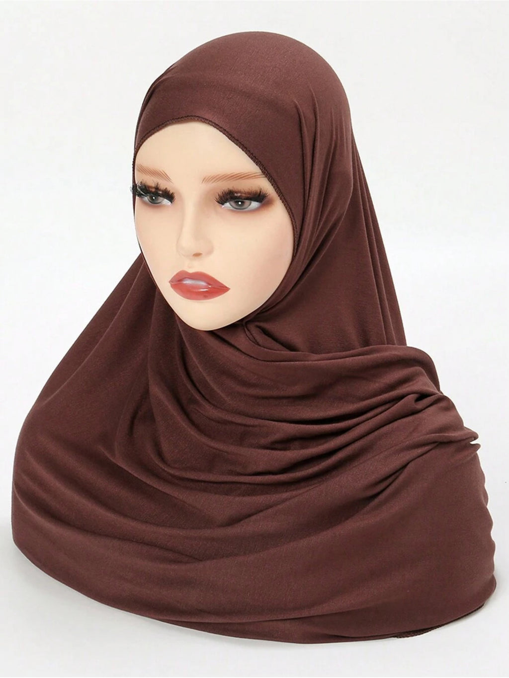 Women'S Jersey Headscarf - Soft, Breathable, And Secure Fit; a Modest Wrap Suitable for Daily Wear, Commuting, Wind, And Shielding - Coffee Color