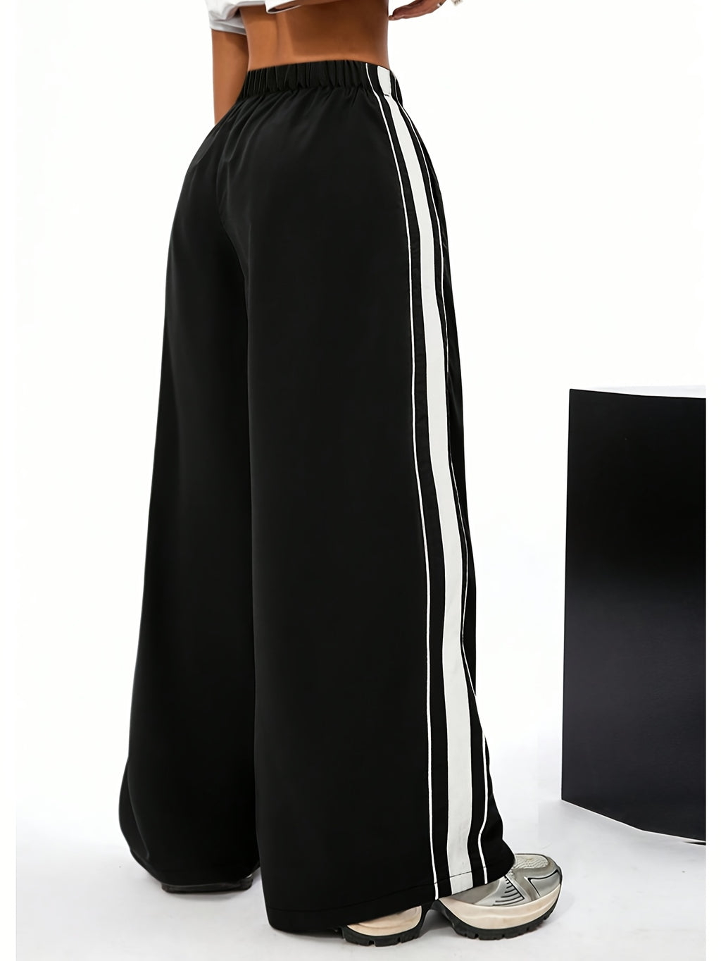 9362# Elegant Versatile Solid Color Casual Women'S Workwear Pants - Black