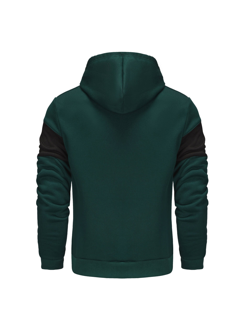 2026 New Men'S Solid Color Hooded Jacket, Cardigan Style with Hat And Color-Blocked Sleeves, Men'S Loungewear Suitable for Running, Ribbed Cuffs, Casual Wear High-Quality Jacket, Commute Versatile Top, Multiple Colors And Sizes Available - Dark Green
