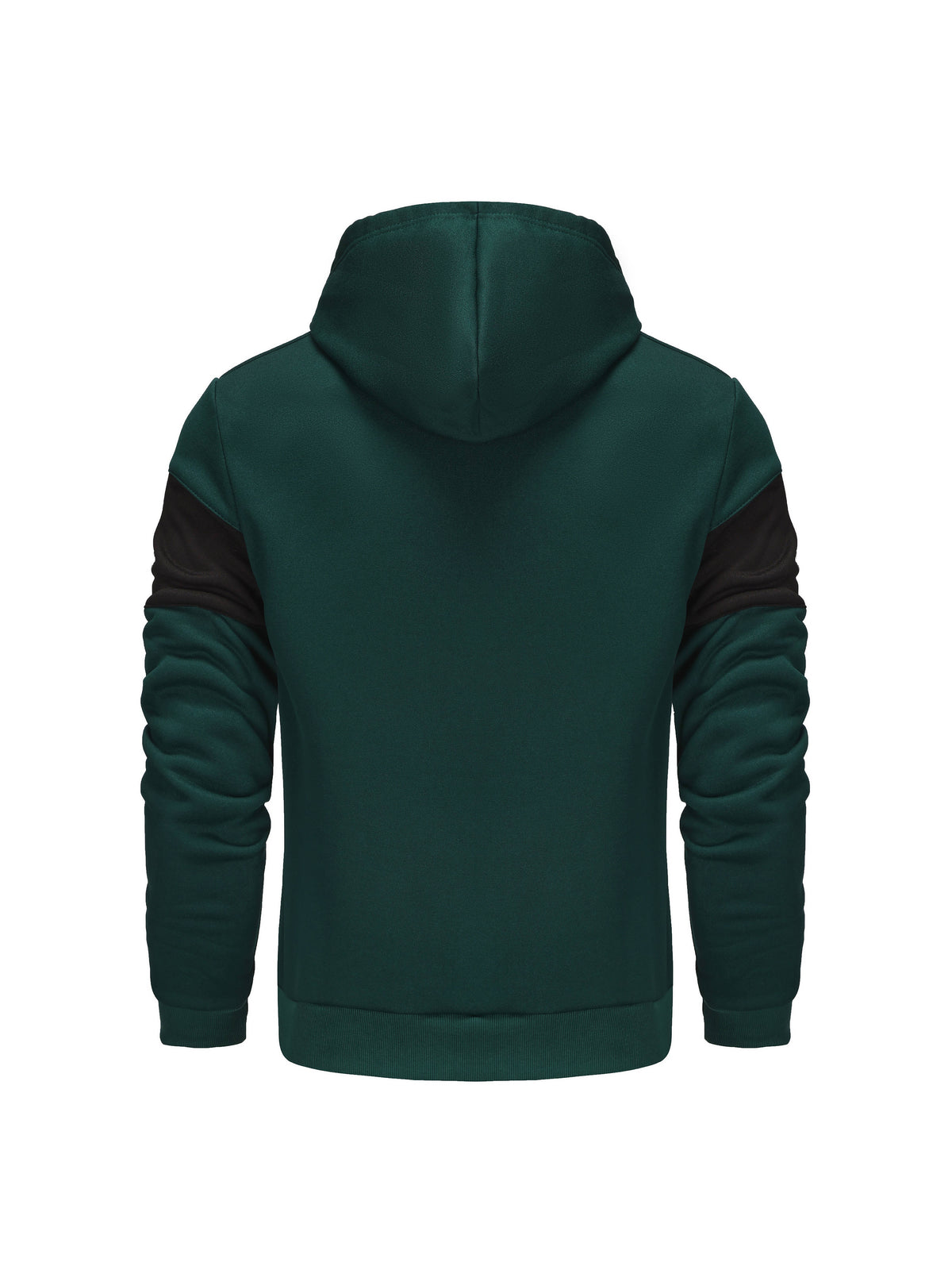 2026 New Men'S Solid Color Hooded Jacket, Cardigan Style with Hat And Color-Blocked Sleeves, Men'S Loungewear Suitable for Running, Ribbed Cuffs, Casual Wear High-Quality Jacket, Commute Versatile Top, Multiple Colors And Sizes Available - Dark Green