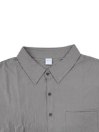 Men's Short-sleeve Shirt, Made of Comfortable and Breathable Fabric, Suitable for Daily Outings, Outdoor Sports, Travel, and Vacations. Lightweight and Airy with a Regular Fit, Ideal for the Beach, Hiking, Evening Wear, and Casual Street Style. - Grey