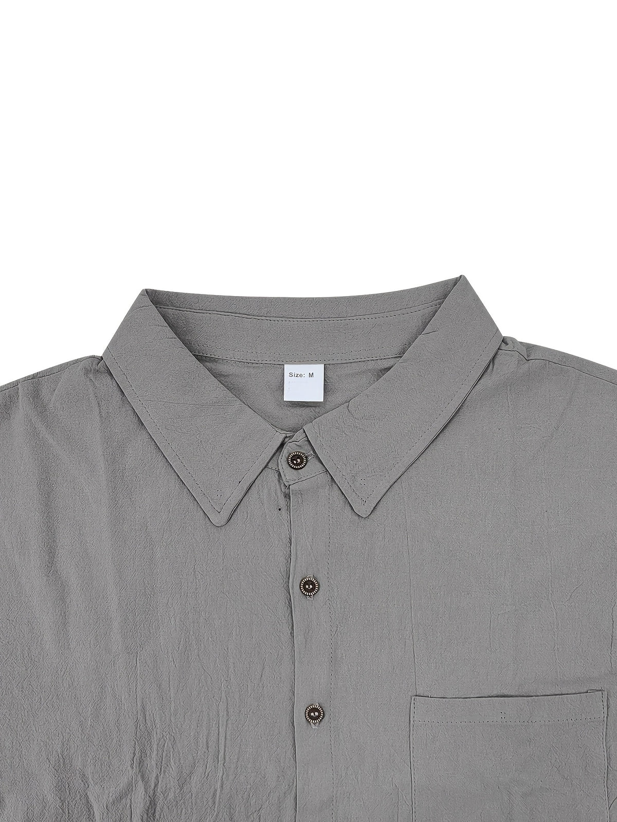 Men's Short-sleeve Shirt, Made of Comfortable and Breathable Fabric, Suitable for Daily Outings, Outdoor Sports, Travel, and Vacations. Lightweight and Airy with a Regular Fit, Ideal for the Beach, Hiking, Evening Wear, and Casual Street Style. - Grey
