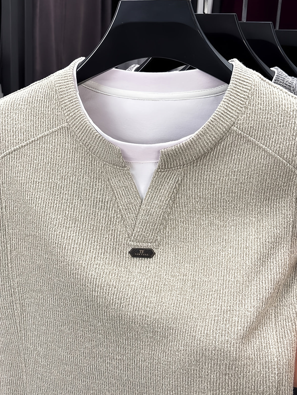 Men's 2-in-1 Look Knit Sweater, Old Money Style, Simple Business Casual, Suitable for Middle-Aged Men as a Spring/Autumn Inner Layer - SINBOS - Off-white