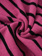 2026 New Women'S Summer Clothing Striped Short-Sleeved Top - Elegant Round Neck Color Block Design, Breathable Spring/Summer Casual/Formal Wear, Versatile Slim Fit T-Shirt, Everyday Fashion - Rose Red