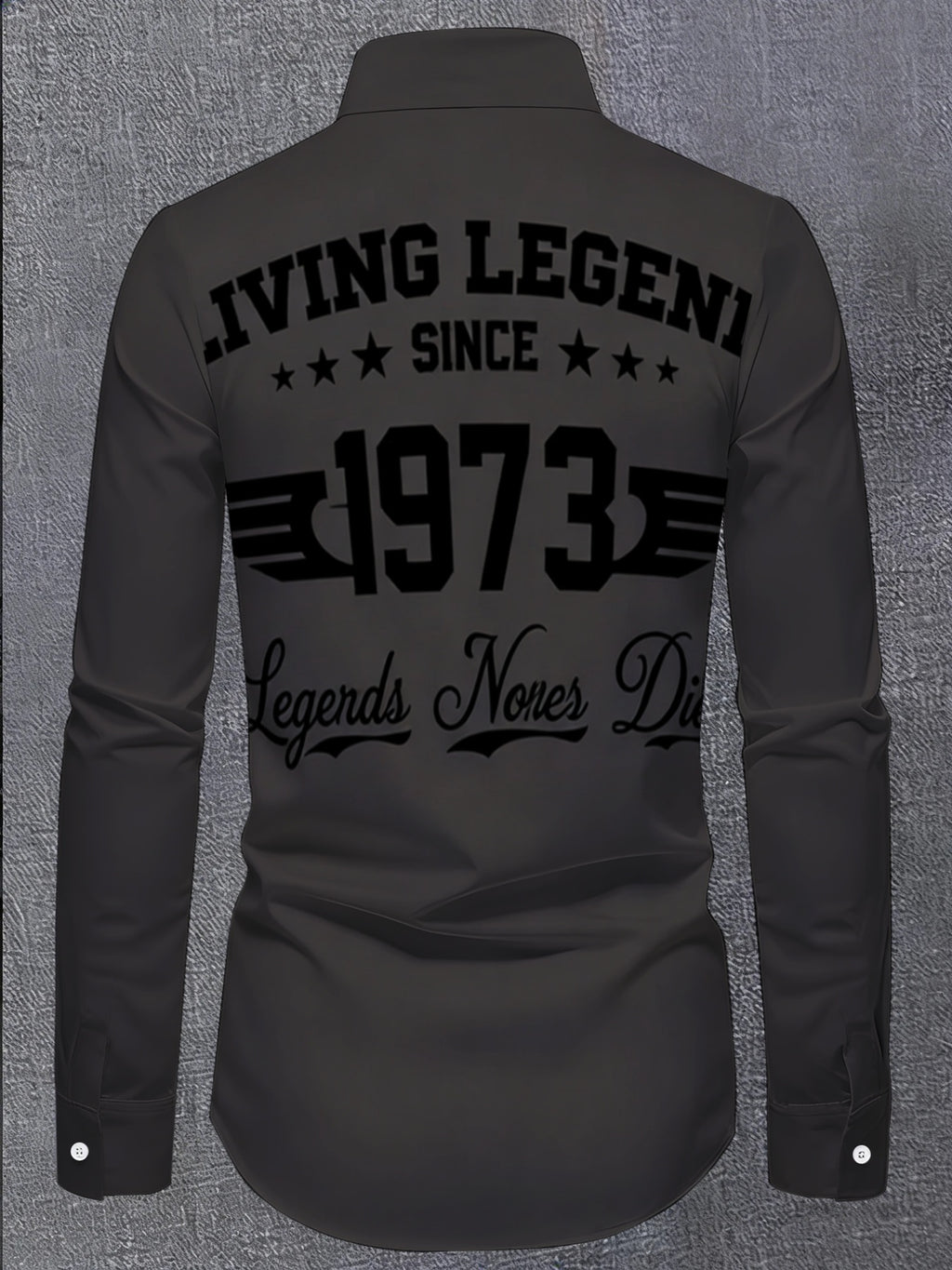 Men'S Long Sleeve Slim Fit Printed Shirt Retro 1973 Theme Casual Business Versatile Top Fashion Commute Daily Outdoor Party Comfortable Version Classic Lapel Suitable for Multiple Occasions Trendy Personalized Letter Pattern Design - Mixed colors