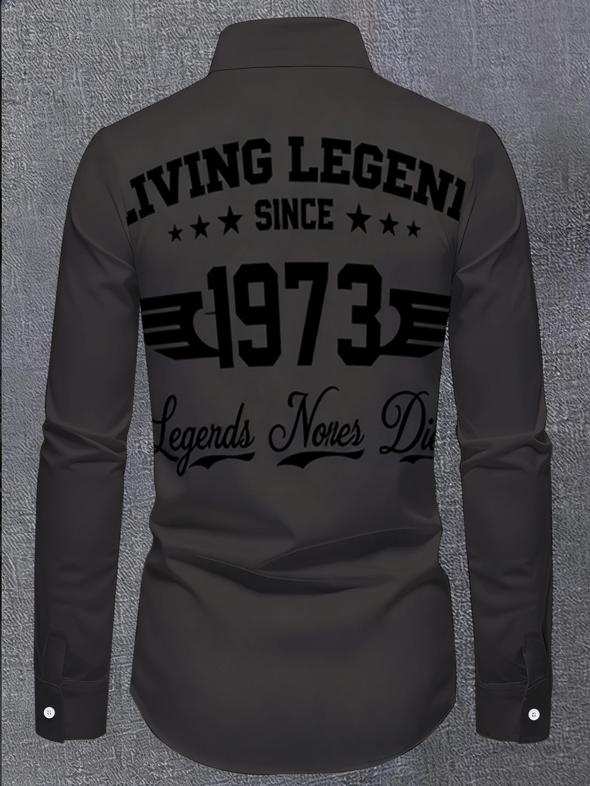 Men'S Long Sleeve Slim Fit Printed Shirt Retro 1973 Theme Casual Business Versatile Top Fashion Commute Daily Outdoor Party Comfortable Version Classic Lapel Suitable for Multiple Occasions Trendy Personalized Letter Pattern Design - Mixed colors