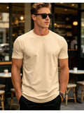 [Print Design - Not Textured] Men'S Standard Fit Print Short Sleeve T-Shirt, Easy Style Casual Summer Vacation Fashion Top, Ideal for Dates, Shopping, And Back-To-School Season, Perfect for Casual Sports And Sweat-Wicking! - Mixed colors