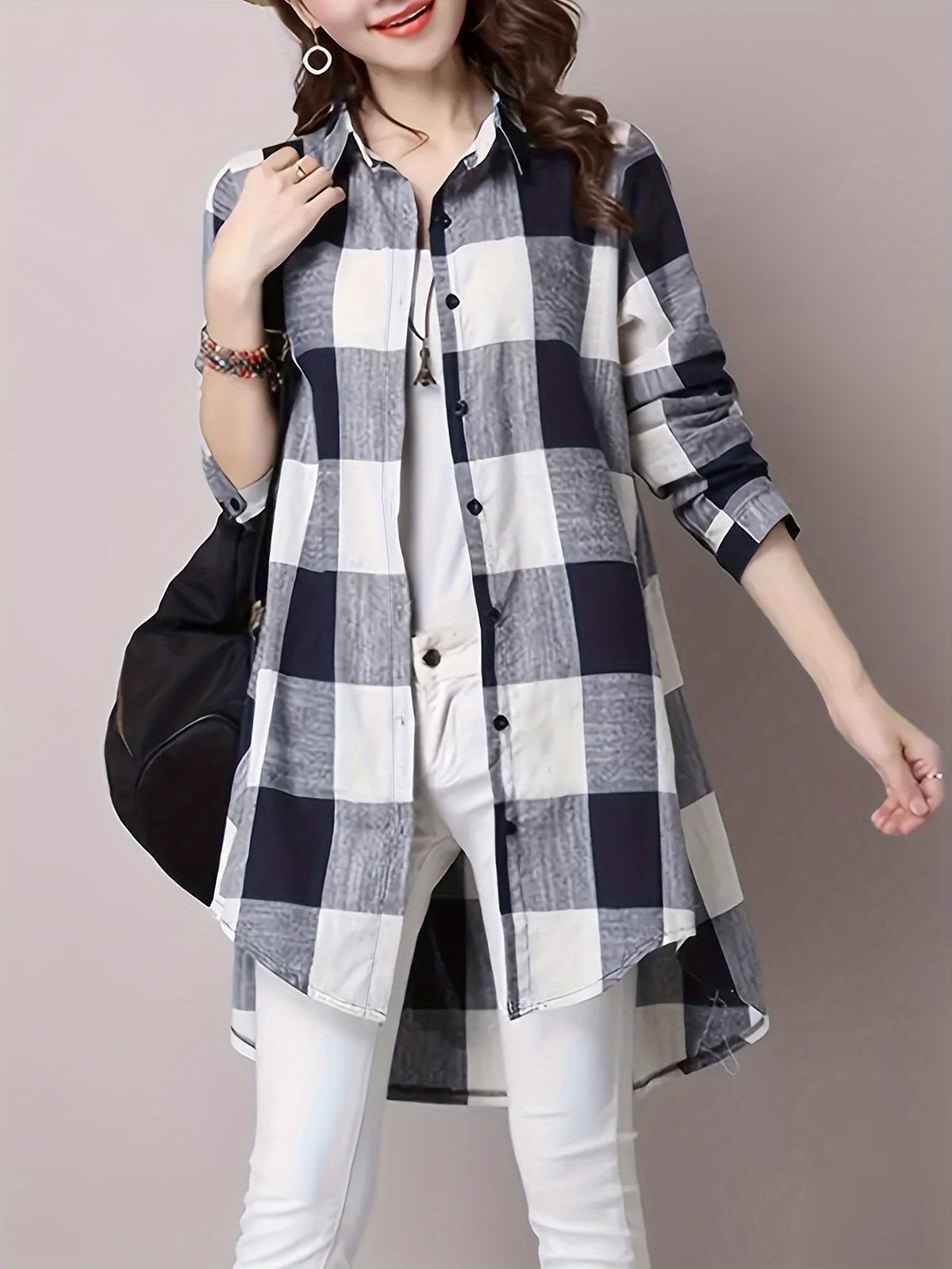 Cuff Long Sleeve Shirt - Blue