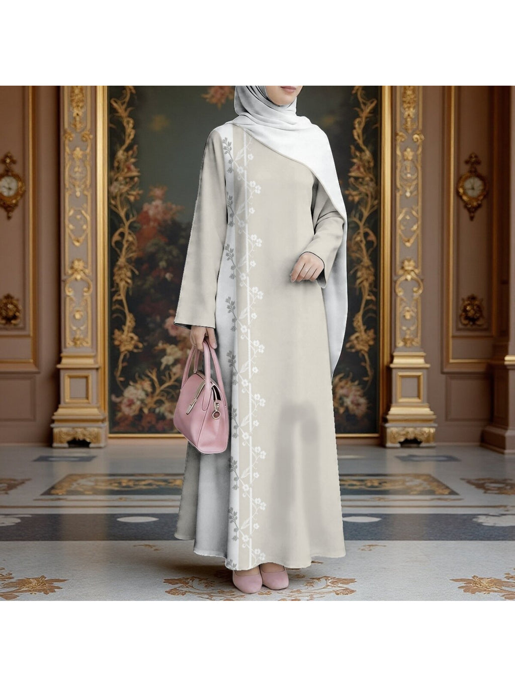 2026 Special Collection, Muslim Women'S Long Dress, Middle Eastern Traditional Cultural Costume, Suitable for Malaysian Women to Wear, Comfortable And Breathable Fabric (Headscarf Accessory Not Included) - Multicolor