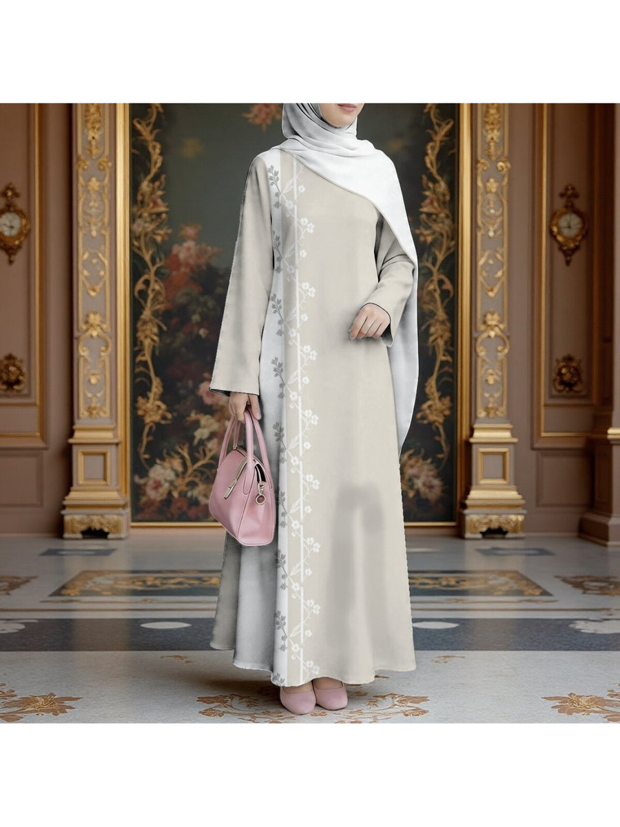 2026 Special Collection, Muslim Women'S Long Dress, Middle Eastern Traditional Cultural Costume, Suitable for Malaysian Women to Wear, Comfortable And Breathable Fabric (Headscarf Accessory Not Included) - Multicolor